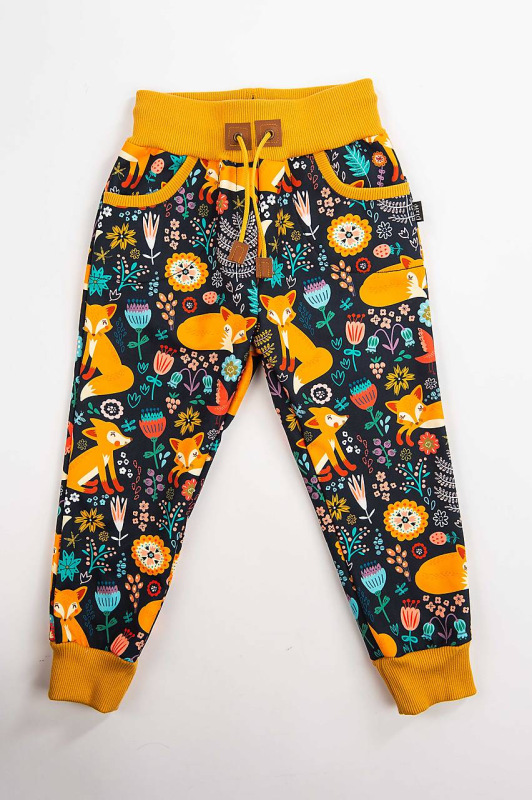 Detské zimné softshellové nohavice s barančekom -KLASICKÝ STRIH - líška 2