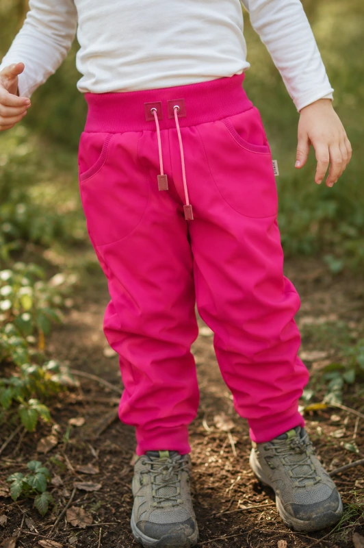Elastické softshell nohavice klasik ružové