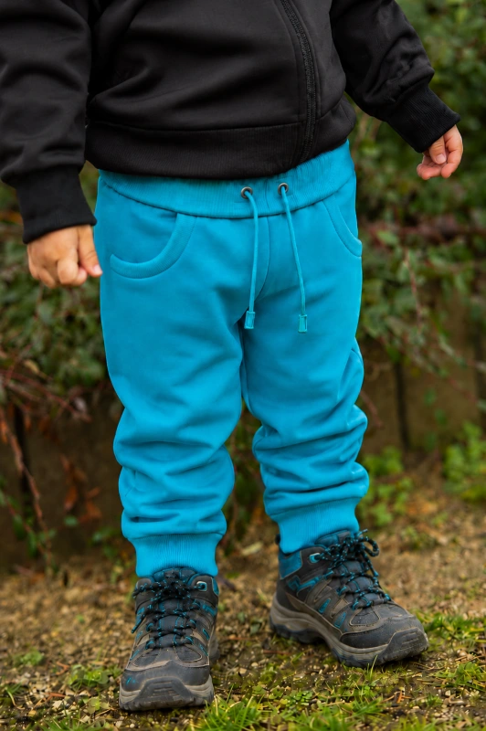 Elastické softshell nohavice klasik tyrkys